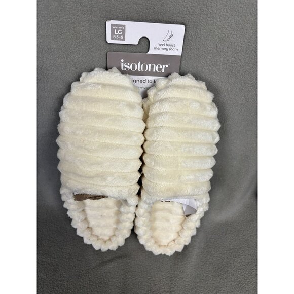 Isotoner Signature Women's Margo Memory Foam Spa Hoodback Slippers Lg 8.5-9 NWTs - Picture 1 of 8